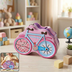 Bicycle Shape Piggy Bank Ð Colourful KidsÕ Saving Toy with Lock