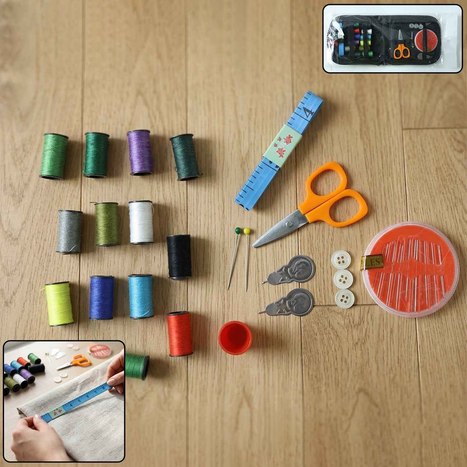 Mini Sewing Kit – 33 Pc Portable Stitching Set | FreshAura Homeware