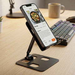 Adjustable Metal Mobile Stand – Foldable & Stable Desk Holder