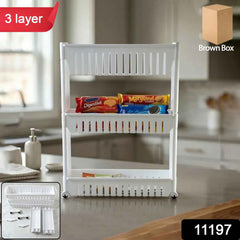 Kitchen Storage Rack – Durable 3-Layer Organizer for Countertops