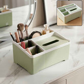 Multipurpose Plastic Organizer Box Ð Neat Storage with Tissue Holder