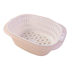 2 in 1 Plastic Double Drain Basket Ð Multi-Purpose Kitchen Tool