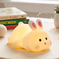 Rabbit LED Night Light, Cute Silicone Bunny Bedside Lamp for Kids (1 Pc)
