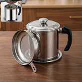 Stainless Steel Oil Filter Pot – 1.3L Durable & Reusable