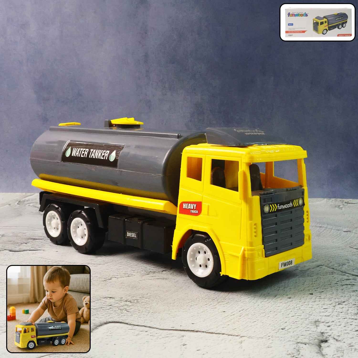 Water Tanker Toy Truck – Push & Go Durable Vehicle for Kids