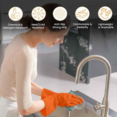Reusable Rubber Cleaning Gloves Ð Waterproof & Durable for Kitchen