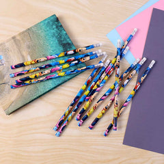Cartoon-Printed Graphite Pencils – 12 Pc Kids Set with Eraser
