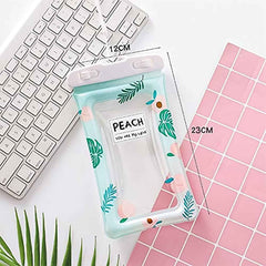 Waterproof Mobile Pouch – Peach Print with Adjustable Neck Strap