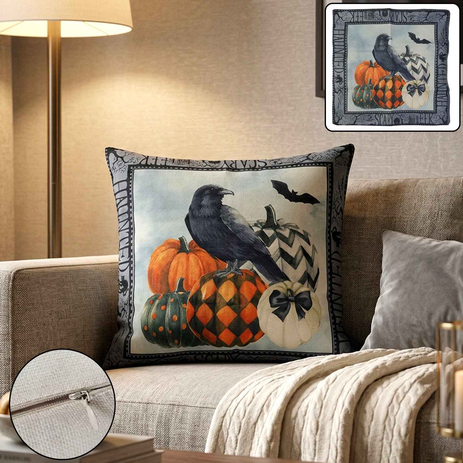 Decorative Cushion Cover Ð Stylish Zipper Closure for Home Decor