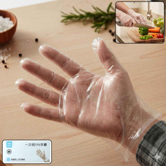 Disposable Plastic Gloves Ð Food-safe 100-piece pack for hygiene
