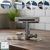 High pressure shower head displaying its adjustable spray settings.
