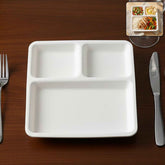 Plastic 3-Compartment Plate – Durable & Portion-Controlled Meal Serving