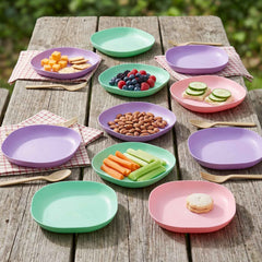 Plastic Snack Serving Tray Plates Set Ð Space-saving & Durable