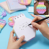 Push Bubble Pop It Fidget Diary Pastel Hexagon Notebook for Kids (1 Pc)