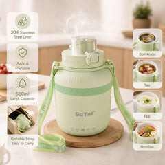 Portable Electric Kettle 600ml, Travel Water Boiler Bottle with Temperature Control (1 Pc)