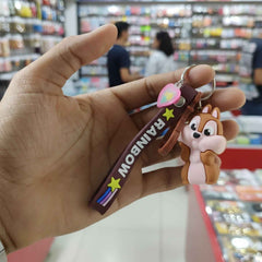 Cartoon Animal Silicone Keychain – Cute Rainbow Strap Accessory