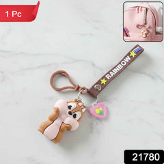 Cartoon Animal Silicone Keychain – Cute Rainbow Strap Accessory