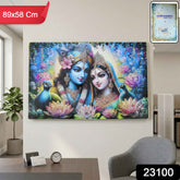 Radha Krishna Wall Frame – Vibrant Spiritual Artwork for Home