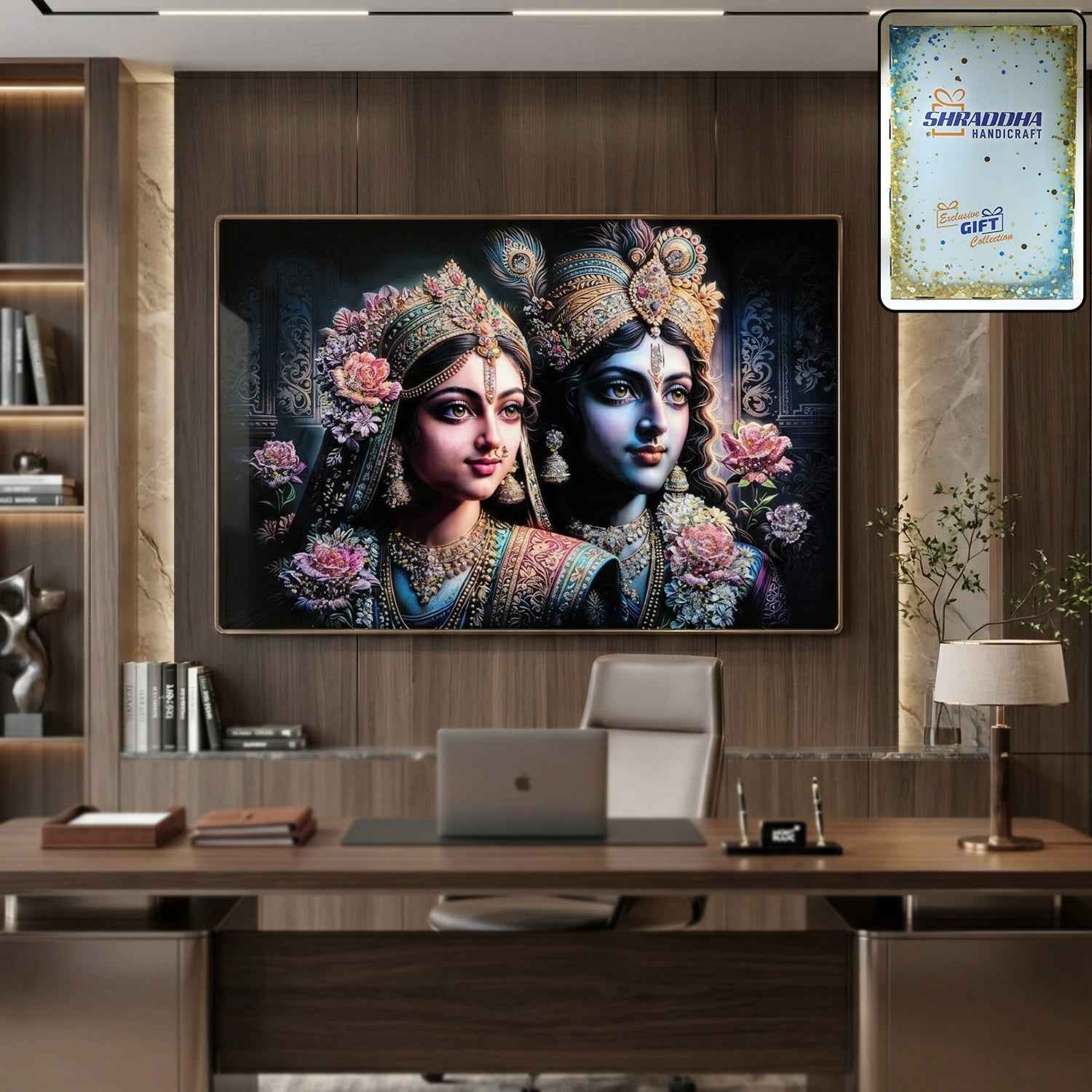Radha Krishna Wall Frame – Elegant Spiritual Home Decor