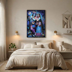 Radha Krishna Wall Frame – Large Artistic Decor for Devotees