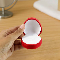 Heart-Shaped Velvet Jewellery Ring Box – Elegant Luxury Gift Case