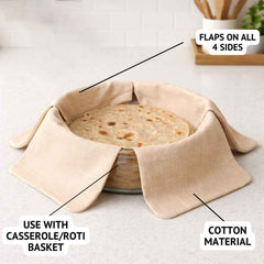 Pure Cotton Roti Mate Cloth – Soft, Foldable Chapati Cover 51×51 cm