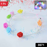 LED Flower Crown Headband – Multicolor Light-Up Roses