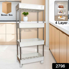 4 Layer Kitchen Rack – Durable Steel & Plastic Storage