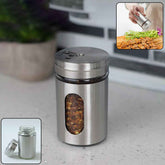 Stainless Steel Spice Jar – 2-in-1 Dual Dispensing with Window