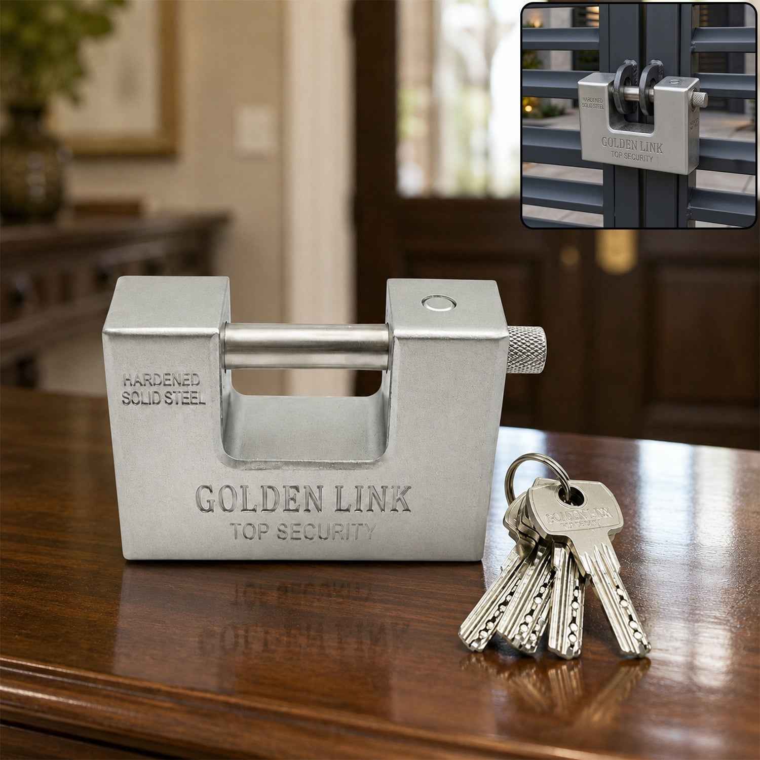 Stainless Steel Padlock 94mm – Hardened Security Lock | TitanVault