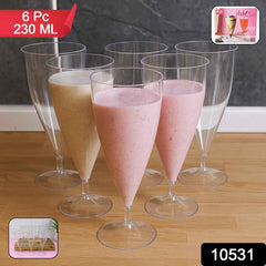 Plastic Shake Coco Glass Set – Durable, Lightweight 230ML (6 pcs)