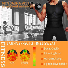 Men’s Sweat Shaper Tank Top – Slim Fit Neoprene Vest for Posture & Sweat Boost