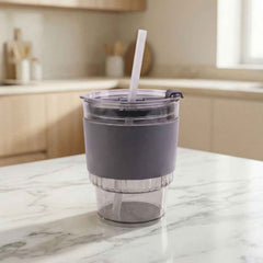 Plastic Tumbler with Lid – 400ml Reusable, Clear & Leak-Proof