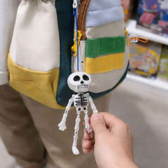 Skeleton Doll Keychain – Movable Skeleton with Metal Hook for Bag & Keys