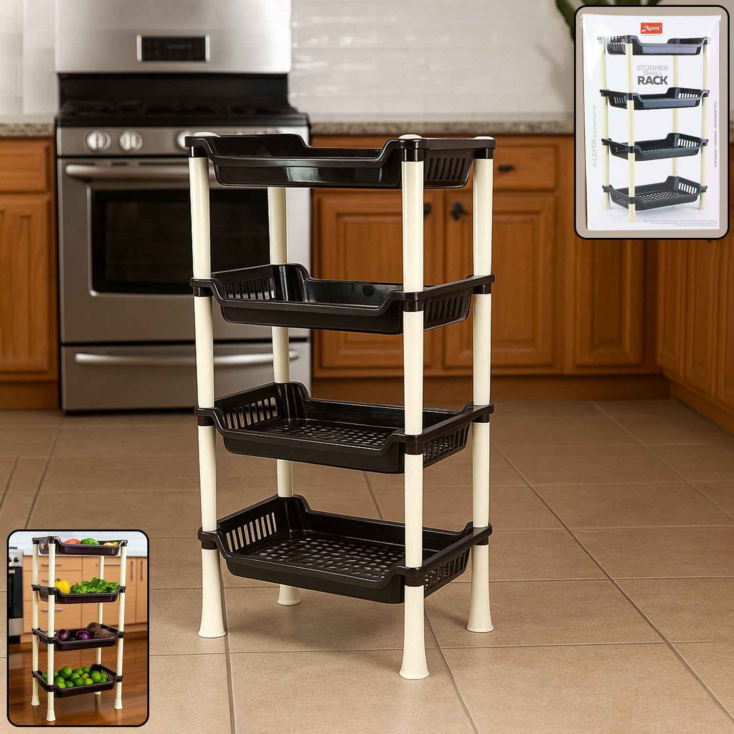 Plastic Storage Rack – 4-Layer Multi-Purpose Organizer