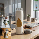 Glass Water Bottle with Phone Holder Ð Leakproof & Stylish Design