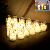 LED Tealight Candles – Set of 24 Flameless Smokeless Lights