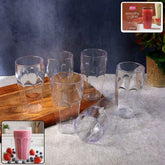 Transparent Smoothie Glass Set – 6 Durable 300ml Tumblers
