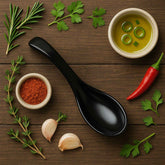 Plastic Soup Spoon – Deep Bowl with Ergonomic Grip, Black
