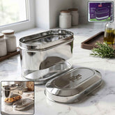 Stainless Steel Oval Canister Ð Airtight Food Storage for Freshness