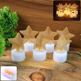 LED Star Candles – Set of 6 Flameless Decorative Tealights