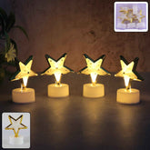 Star Shaped Flameless LED Candles – Set of 4 for Home Decor