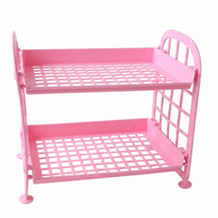Small Plastic Storage Rack Ð Space-Saving 2-Tier Organizer