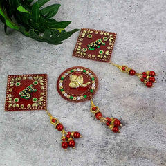 Shubh Labh Ganesh Wall Hanging Set – Auspicious 3-Piece Decor
