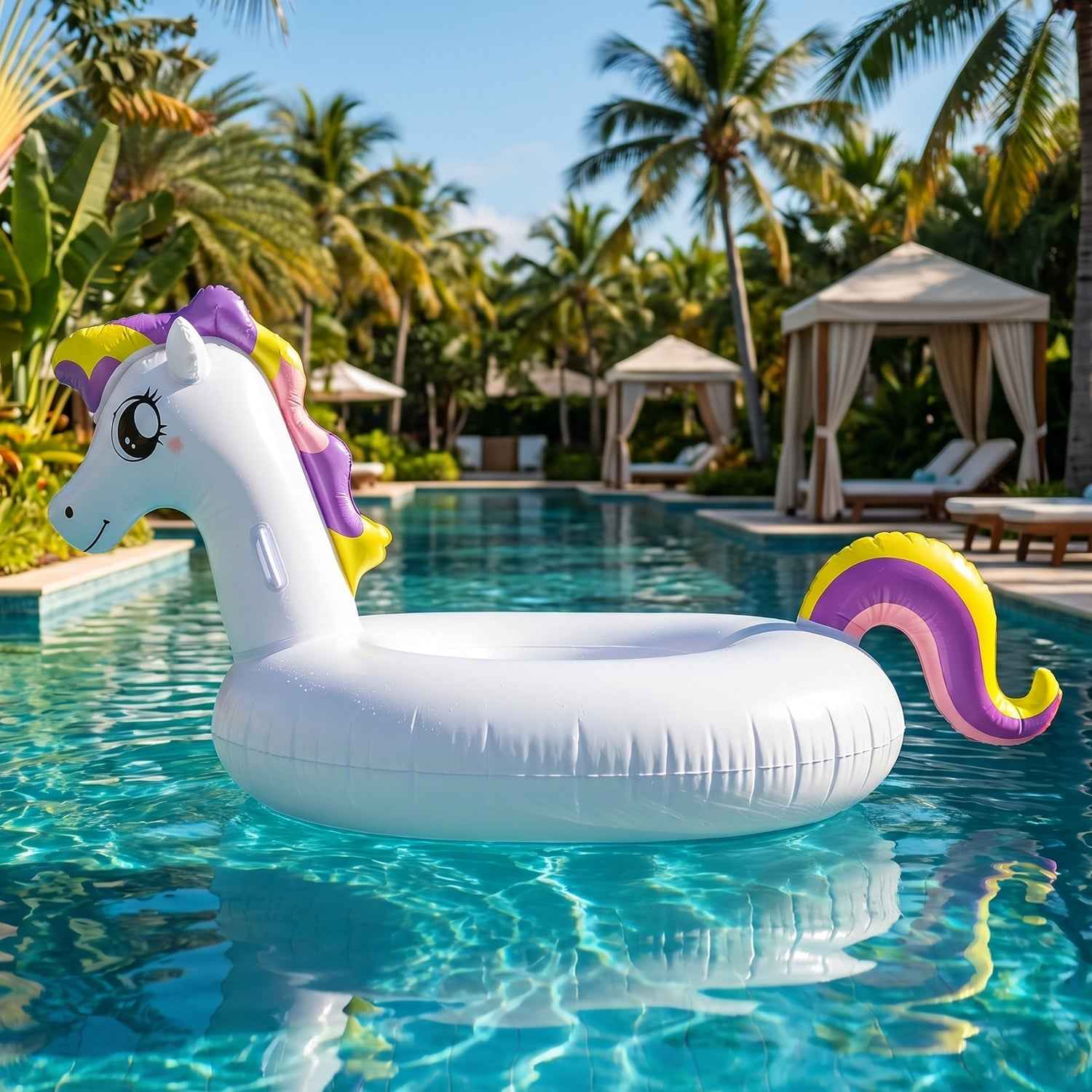 Kids Inflatable Unicorn Swim Ring Ð Durable Pool Float with Handles