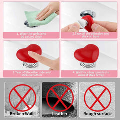 Heart-Shaped Toilet Flush Button – Stylish & Durable 4 Pc Set