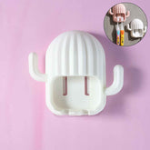Cactus Toothbrush Holder – Wall Mounted with Dust-Proof Cover
