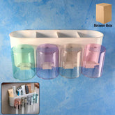 Wall Mounted Toothbrush Holder with Inverted Cups – Space Saving Organizer