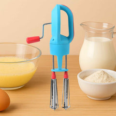 Manual Hand Beater – High-Speed Dual Stainless Steel Whisks