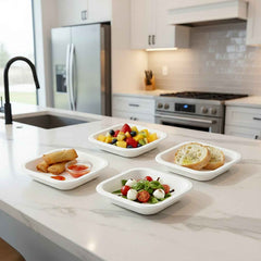Disposable Food Tray Set – Square, 10 Pieces for Easy Serving